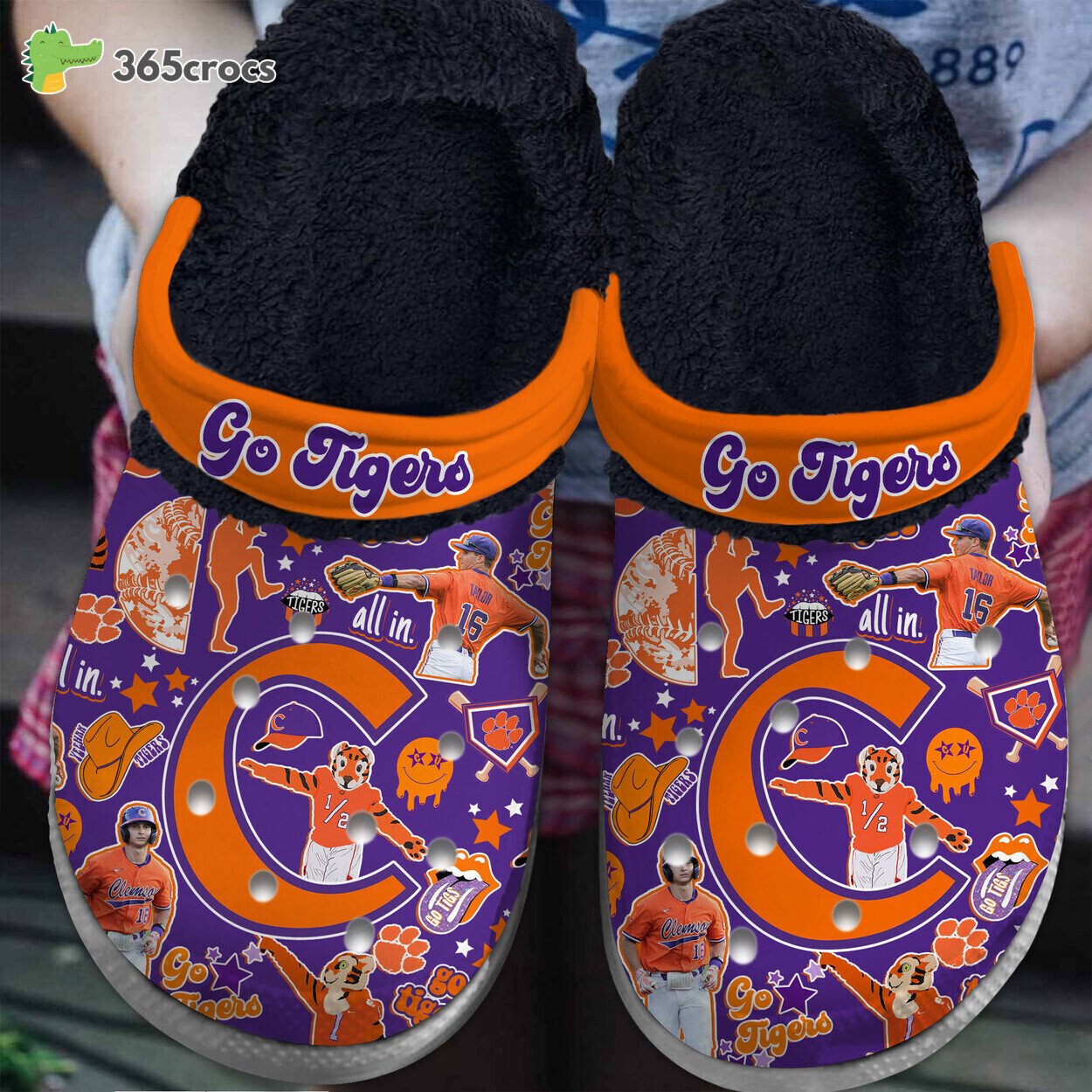 Clemson Tigers NCAA Premium Sport Comfortable Fur Lined Crocss Shoes