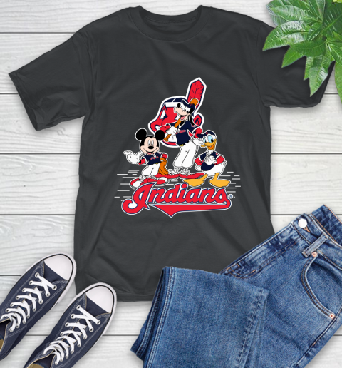 Cleveland Indians Mickey Mouse Donald Duck Goofy Baseball T Shirt T-Shirt