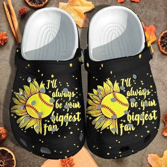 Clog Shoe Sunflower Baseball Lover I’ll Always Be Your Biggest Fan Pretty Design, Clog For Men Women