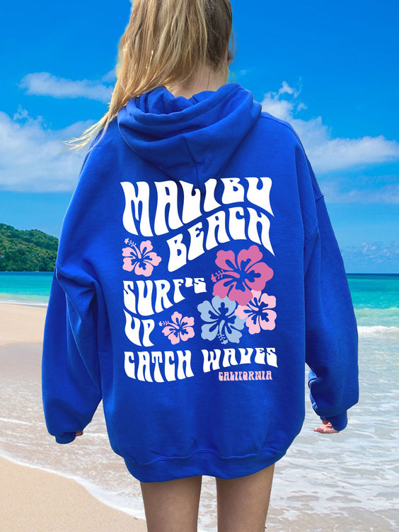 Coconut Girl Hoodie, Malibu Beach Surf Hoodie