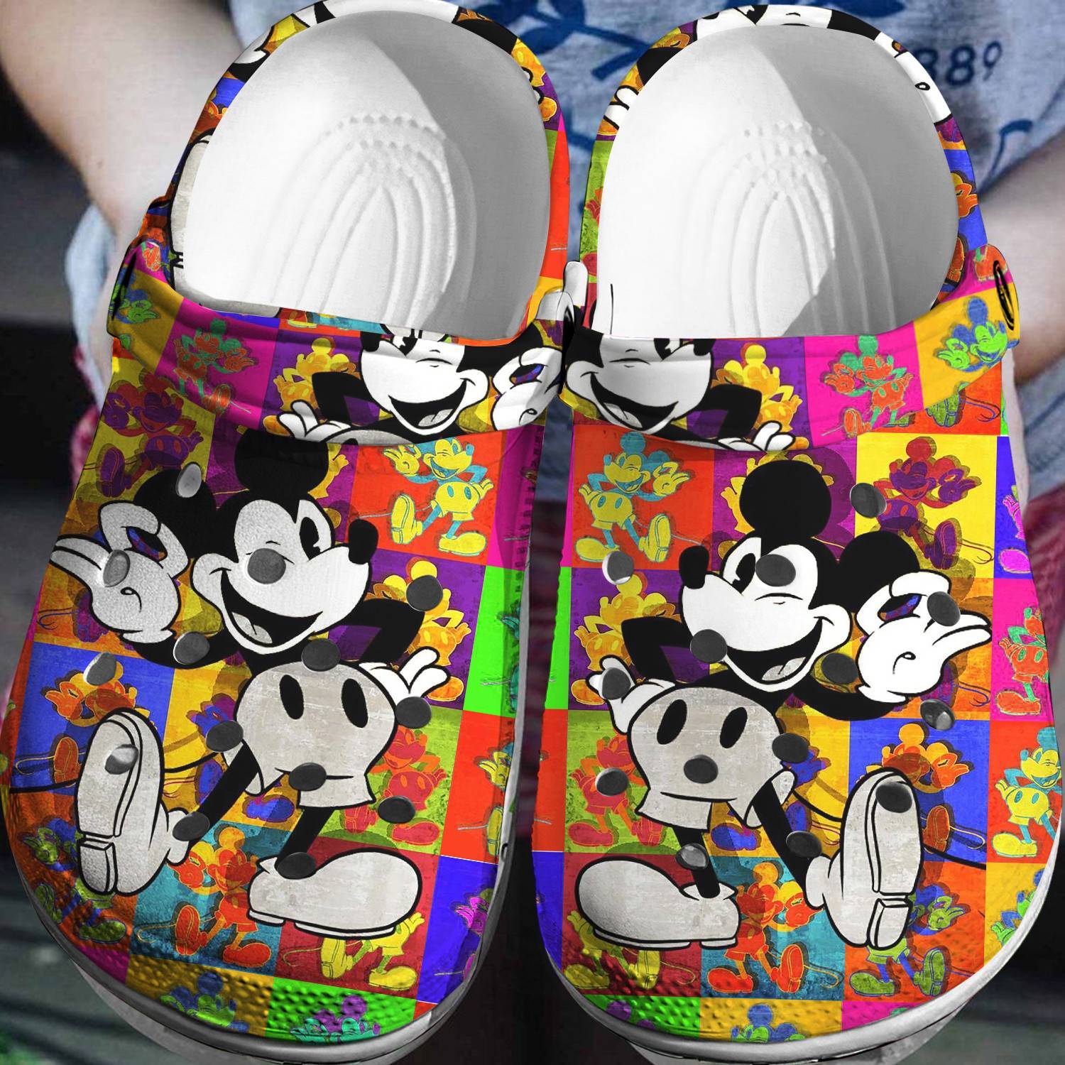 Colorful Mickey Mouse Crocss 3D Clog Shoes