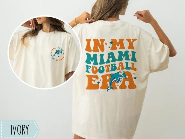 Comfort Colors Football Shirt, In My miami Football Era Sweatshirt, Miami Dolphins Shirt, Miami Dolphins Womens Shirt, Crewneck Sweatshirt Miami Dolphins