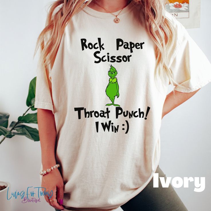 Comfort Colors Grinch Rock Paper Scissors Throat Punch I Win Christmas Shirt,Funny Christmas Shirt,Gift For Christmas,Christmas Grinch Shirt