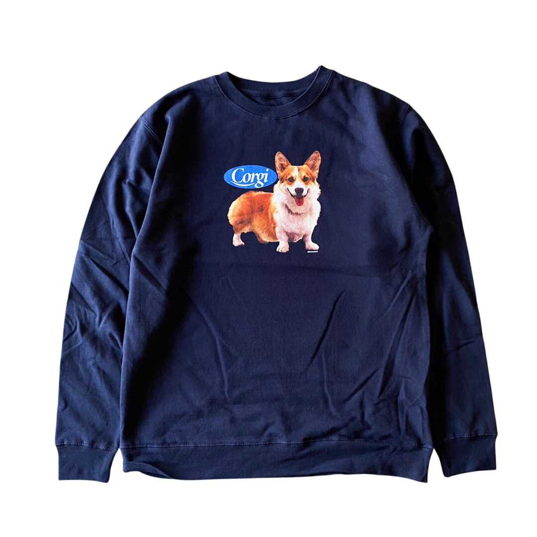 Corgi Smile Blue Crewneck