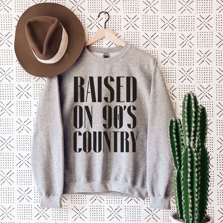 Country Music Sweatshirt, Raised on 90s Country Shirt, Nashville Cowgirl Sweater, Farm Girl Vintage Concert Fan Tee, Southern Retro Clothing