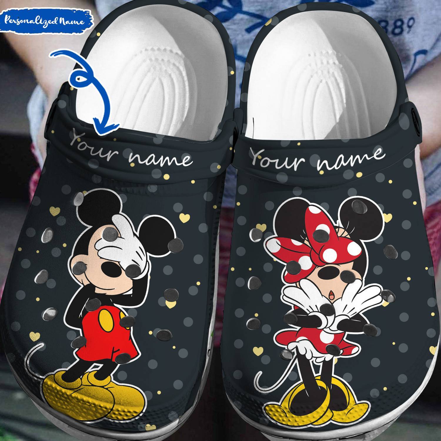 Create Your Disney Look: Personalized Mickey Minnie Crocss 3D Clog Shoes