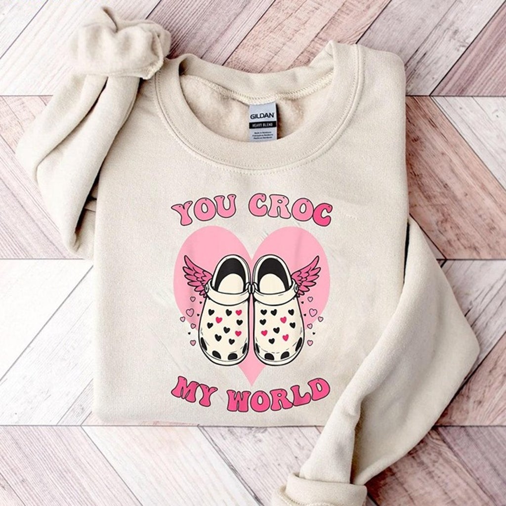 Croc Shoes Valentine’s Day Pun Shirt Collection for Slipper Lovers & Sweatshirt