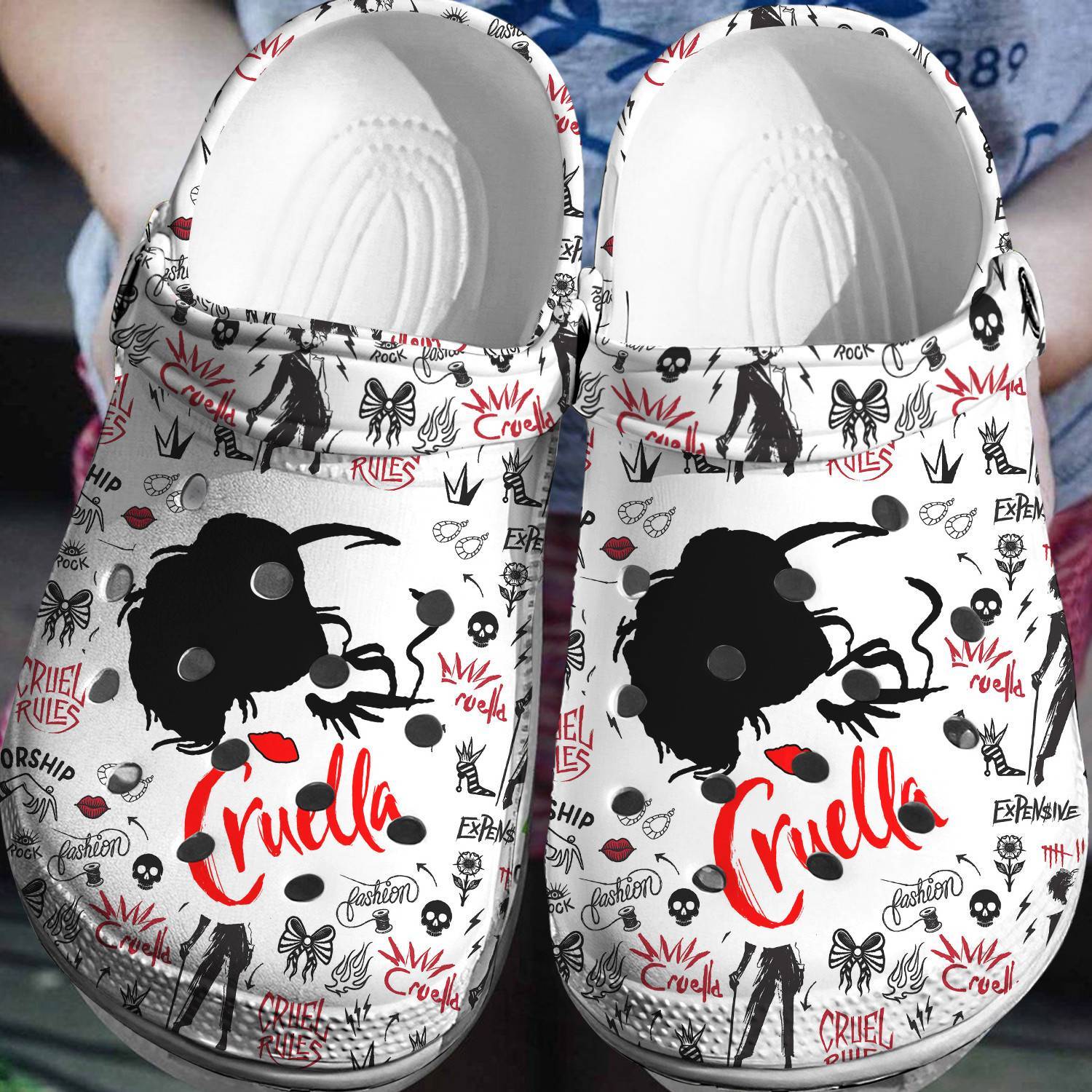 Cruella de Vil Disney Crocss 3D Clog Shoes