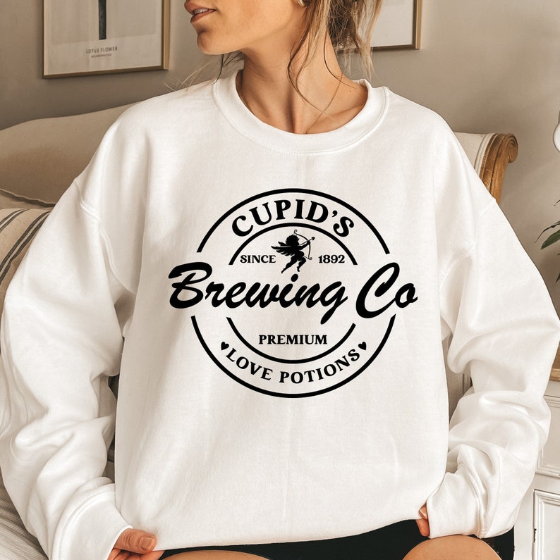 Cupid’s Brewing Co Sweatshirt, Valentine’s Day Sweater, Couple Sweat, Brewing Co Sweater, Happy Valentine Sweat, Cupid Sweater, Love Potions