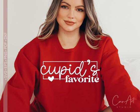 Cupid’s Favorite Svg Funny Valentine Sweatshirt – Red