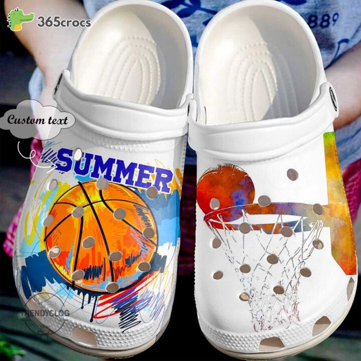 Custom Basketball Themed Clog Shoes