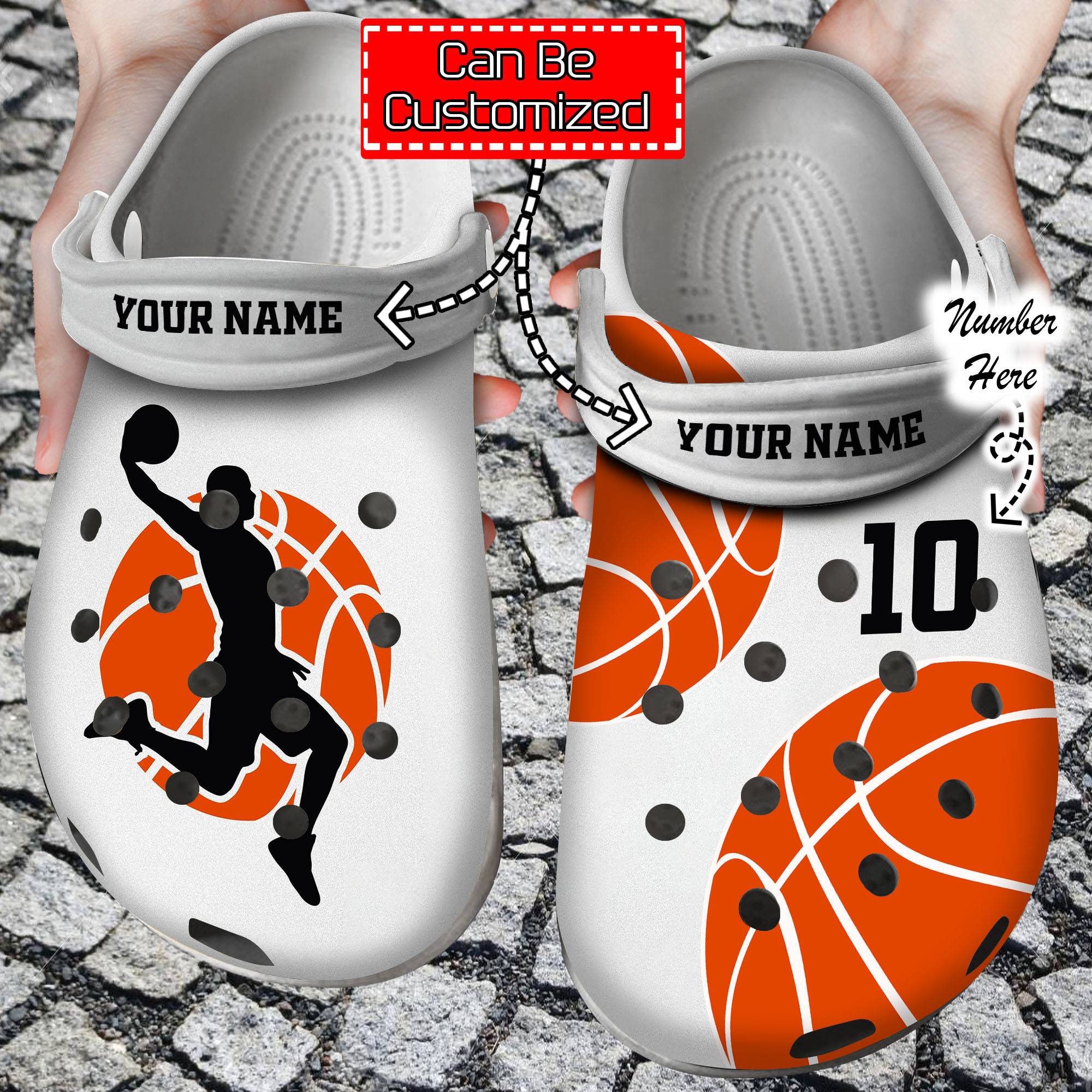 Custom Crocss Personalized Basketball Player Against Ball Clog Shoes