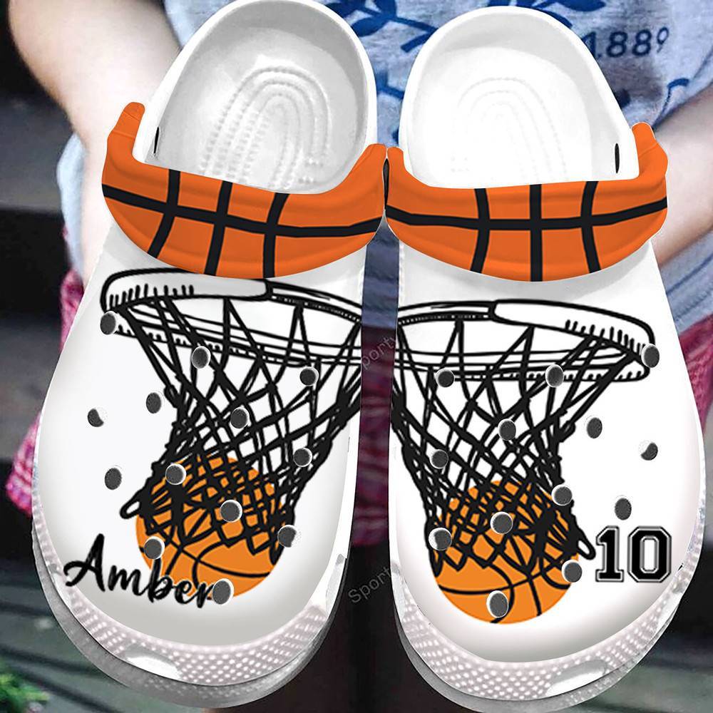 Custom Name And Number Basketball Hoop Clogs Crocss Shoes