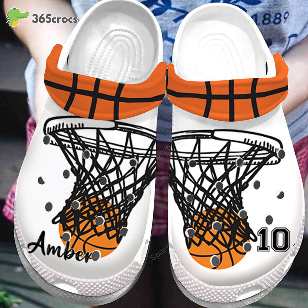 Custom Name And Number Basketball Hoop Clogs Shoes