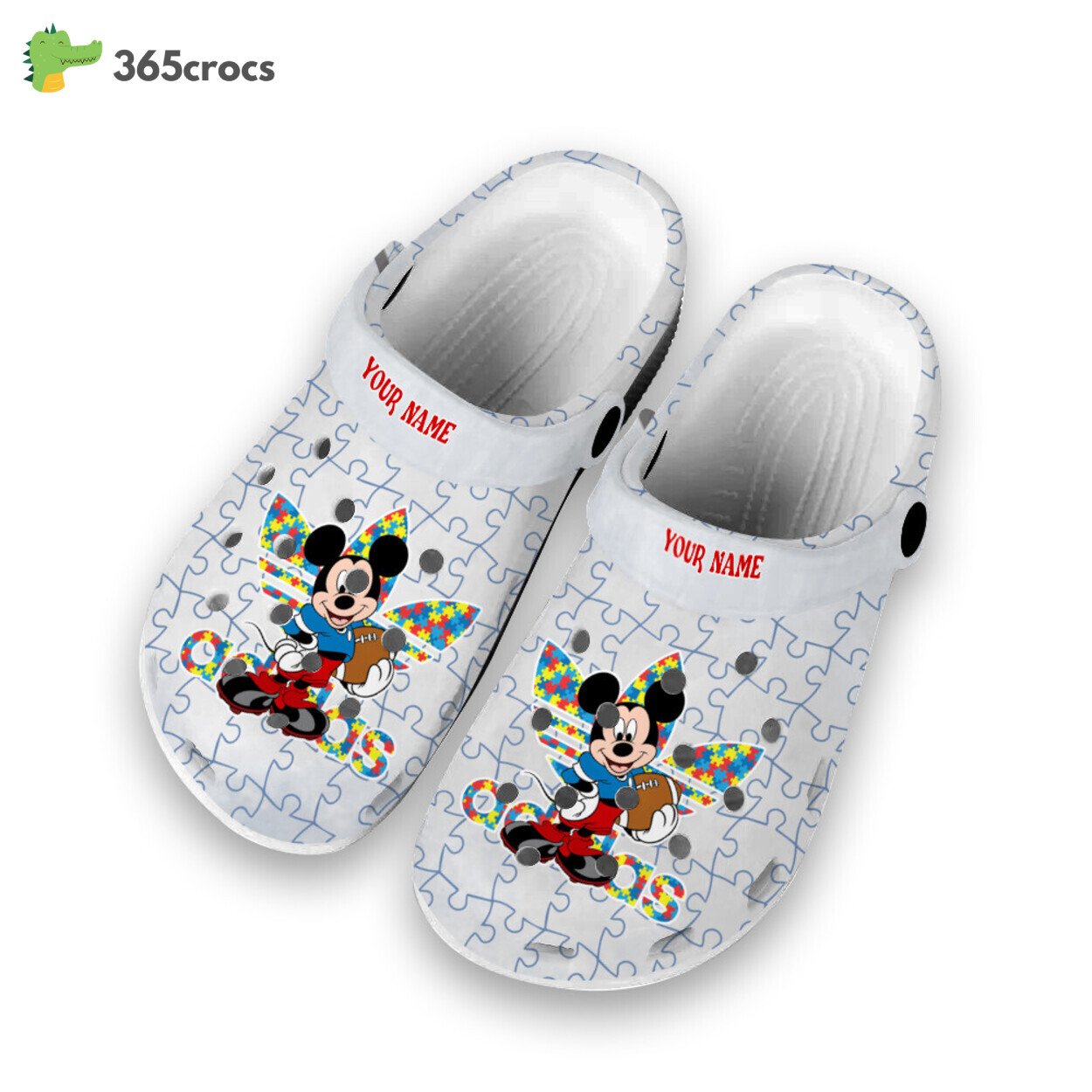 Custom Name Autism Awareness Crocss Mickey Cute Disney Clog Shoes