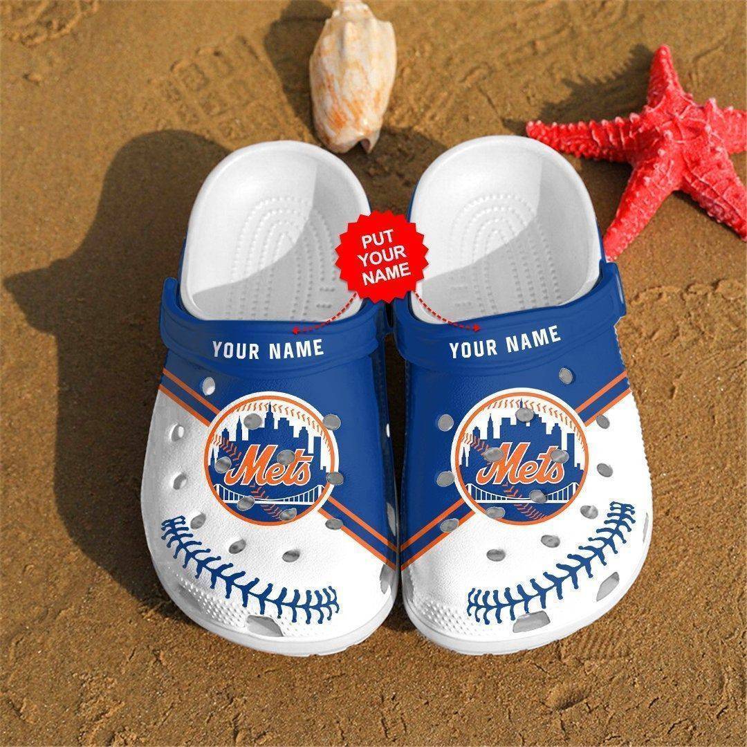 Custom Name New York Mets Mlb Teams Gift For Fans Rubber Crocss Clog Shoescrocba