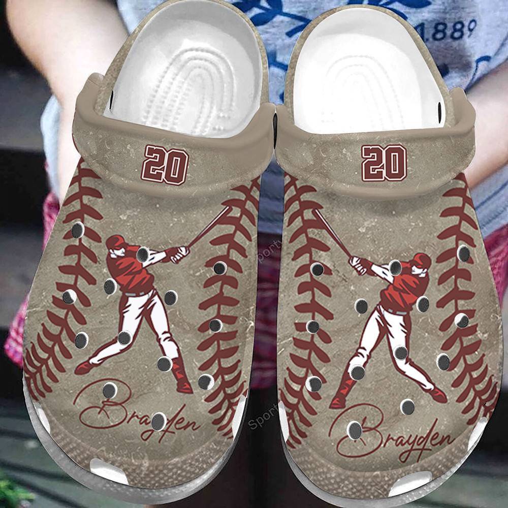 Custom Name Number Vintage Baseball Player Clogs Crocss Shoes