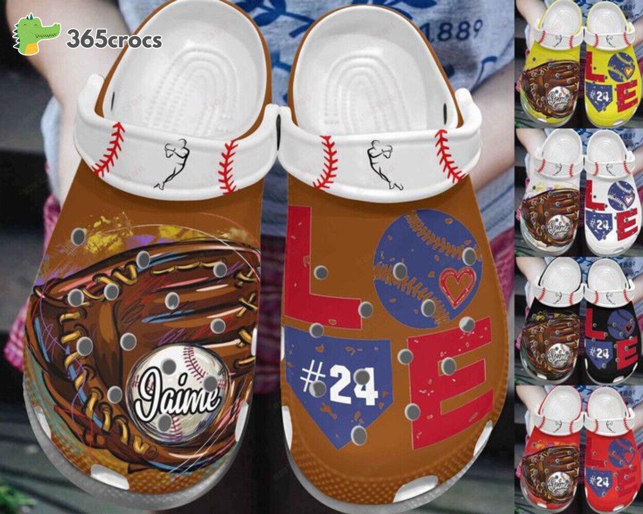 Custom Number Colorful Baseball Home Plate Clogs Shoes