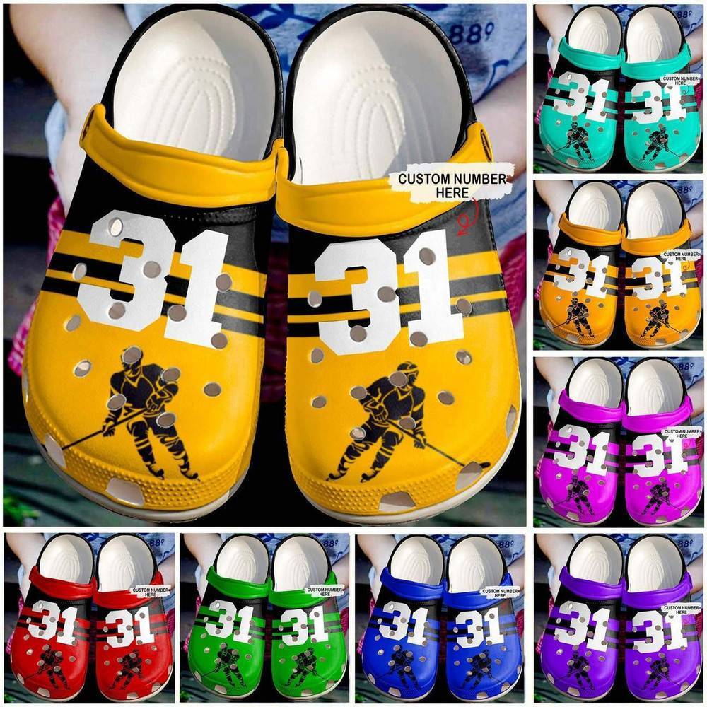 Custom Number Ice Hockey Team Spirit NHL Clogs Shoes