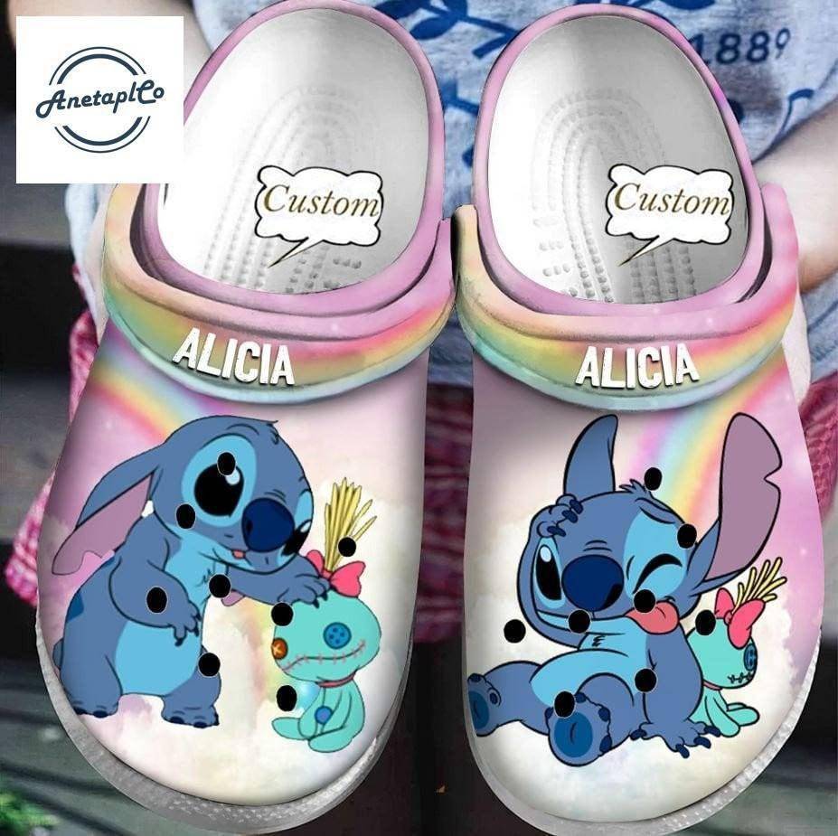 Custom Stitch Disney Clogs Cartoon Movie Shoes Women Unique Birthday Gift