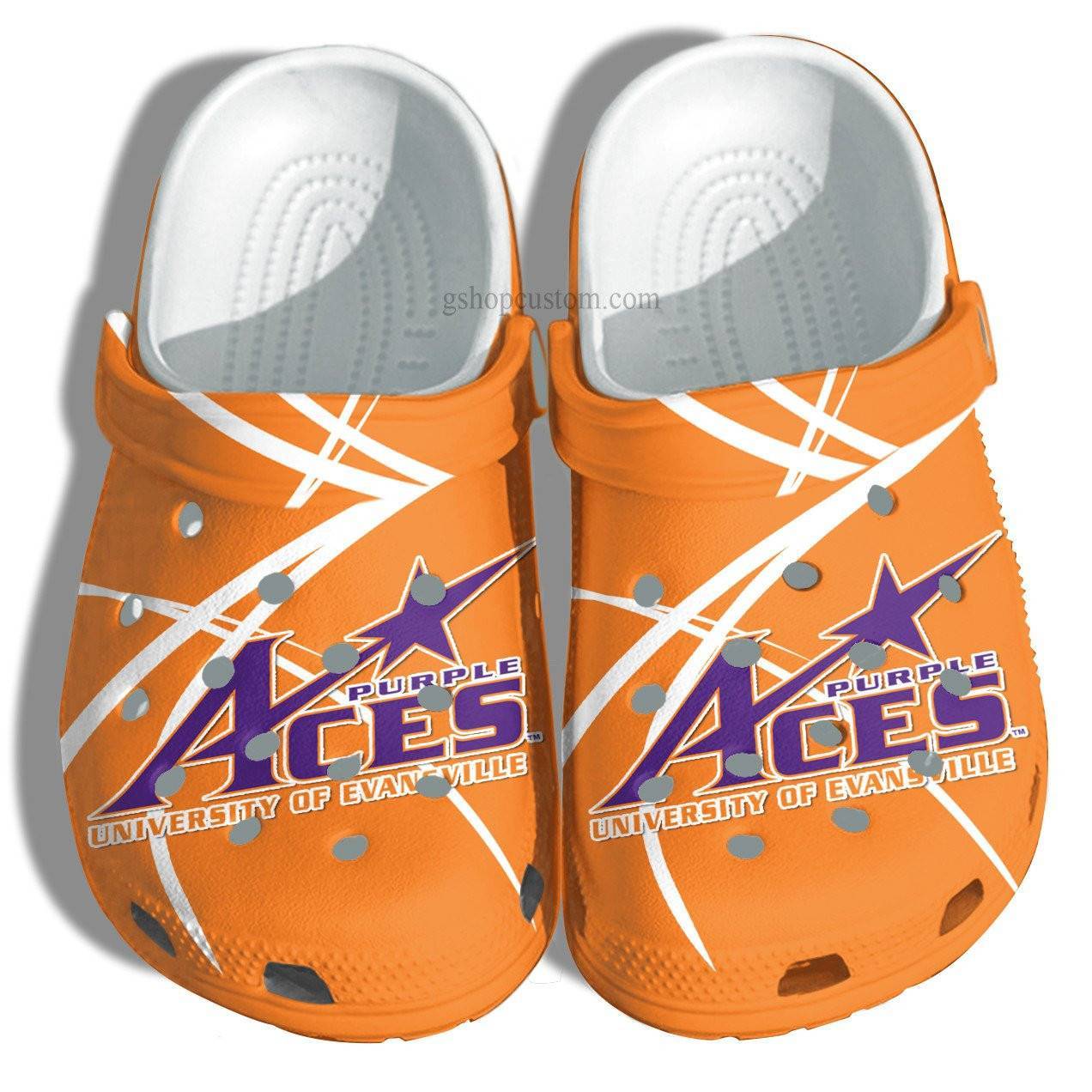 Customize University Of Evansville Aces Croc Crocss Clog Shoes – Graduation Universities Gift Crocss Clog Shoes Gift Men Women