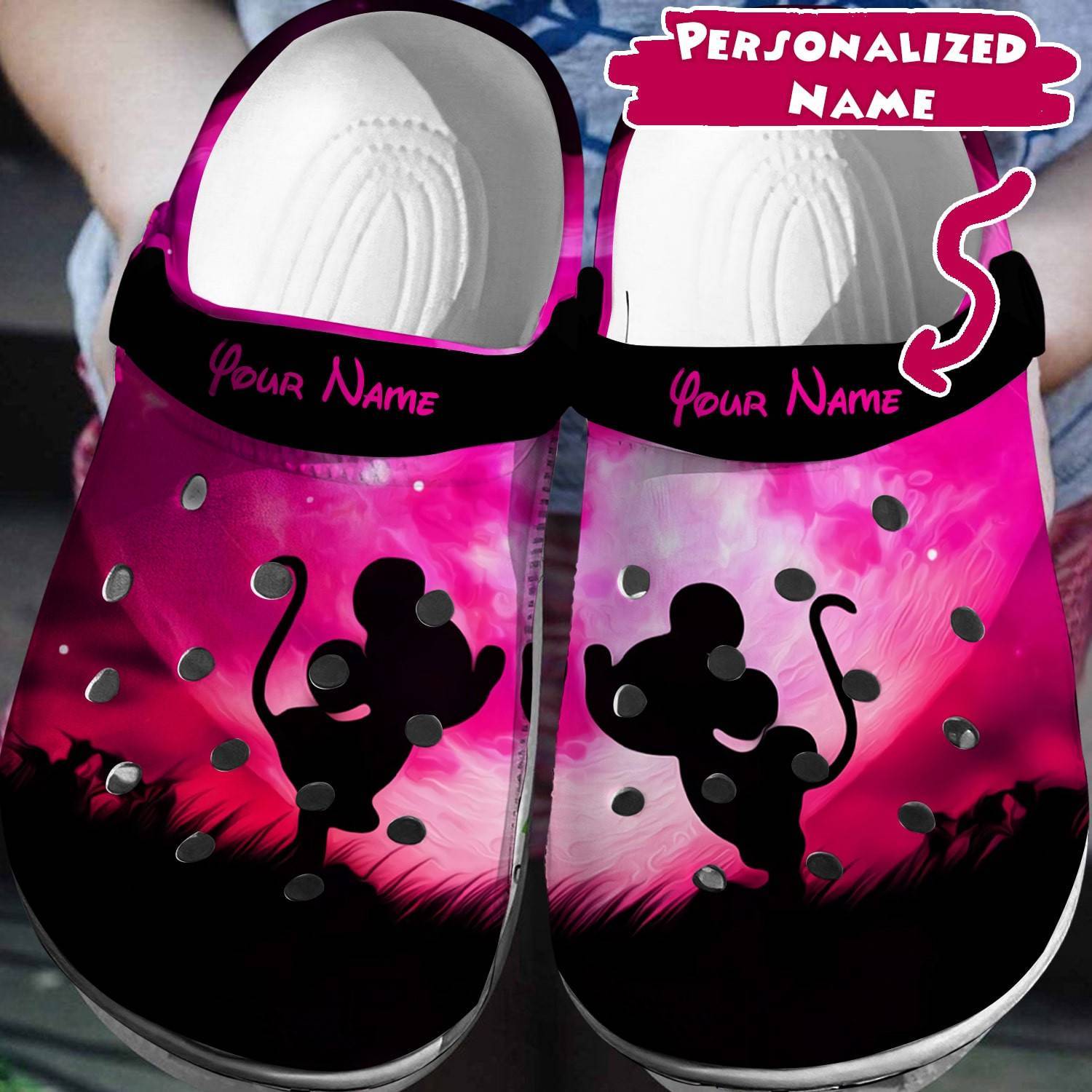 Customize Your Disney Look: Personalized Mickey Minnie Crocss 3D Clog Shoes