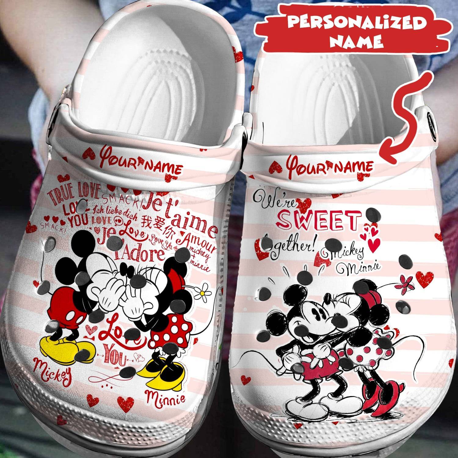 Customize Your Disney Magic: Mickey Minnie Crocss 3D Clog Shoes