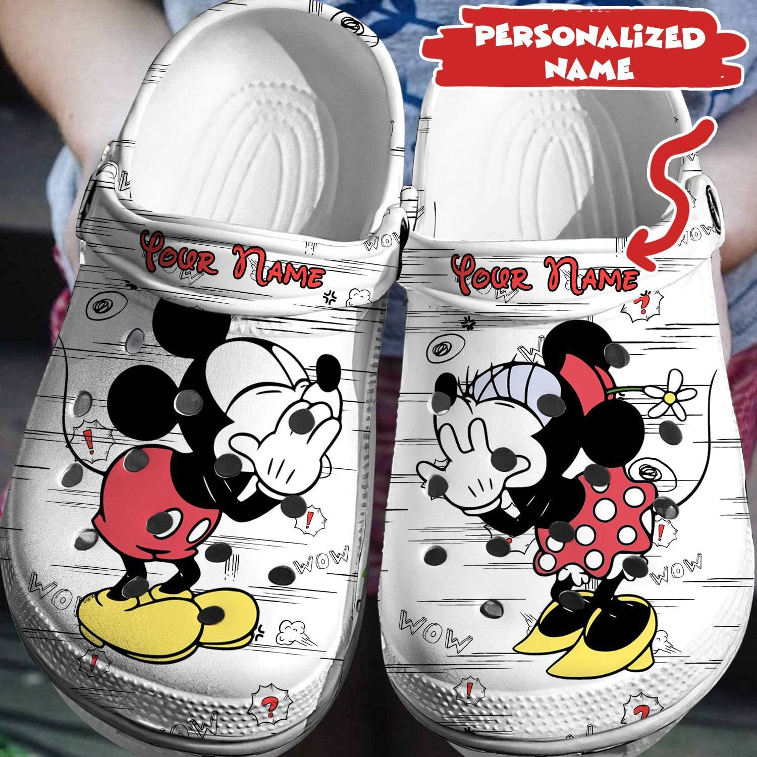 Customize Your Disney Magic: Personalized Mickey Minnie Crocss 3D Clog Shoes