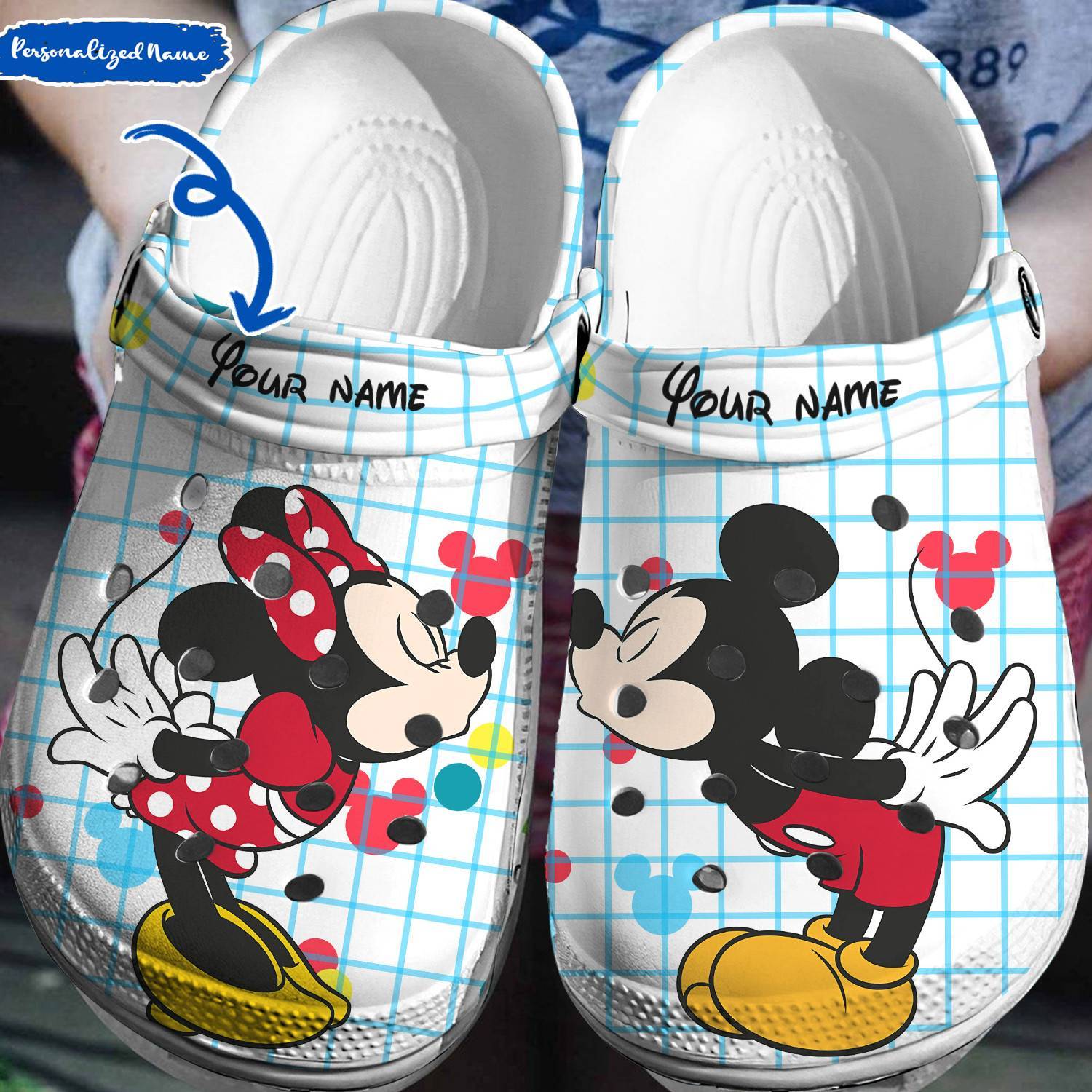 Customized Comfort with Mickey Minnie Crocss 3D Clog Shoes