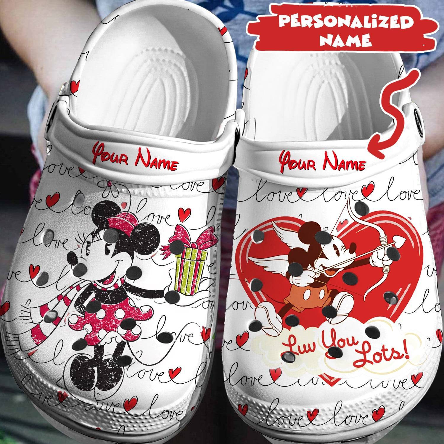 Customized Disney Memories: Personalized Mickey Minnie Crocss 3D Clog Shoes