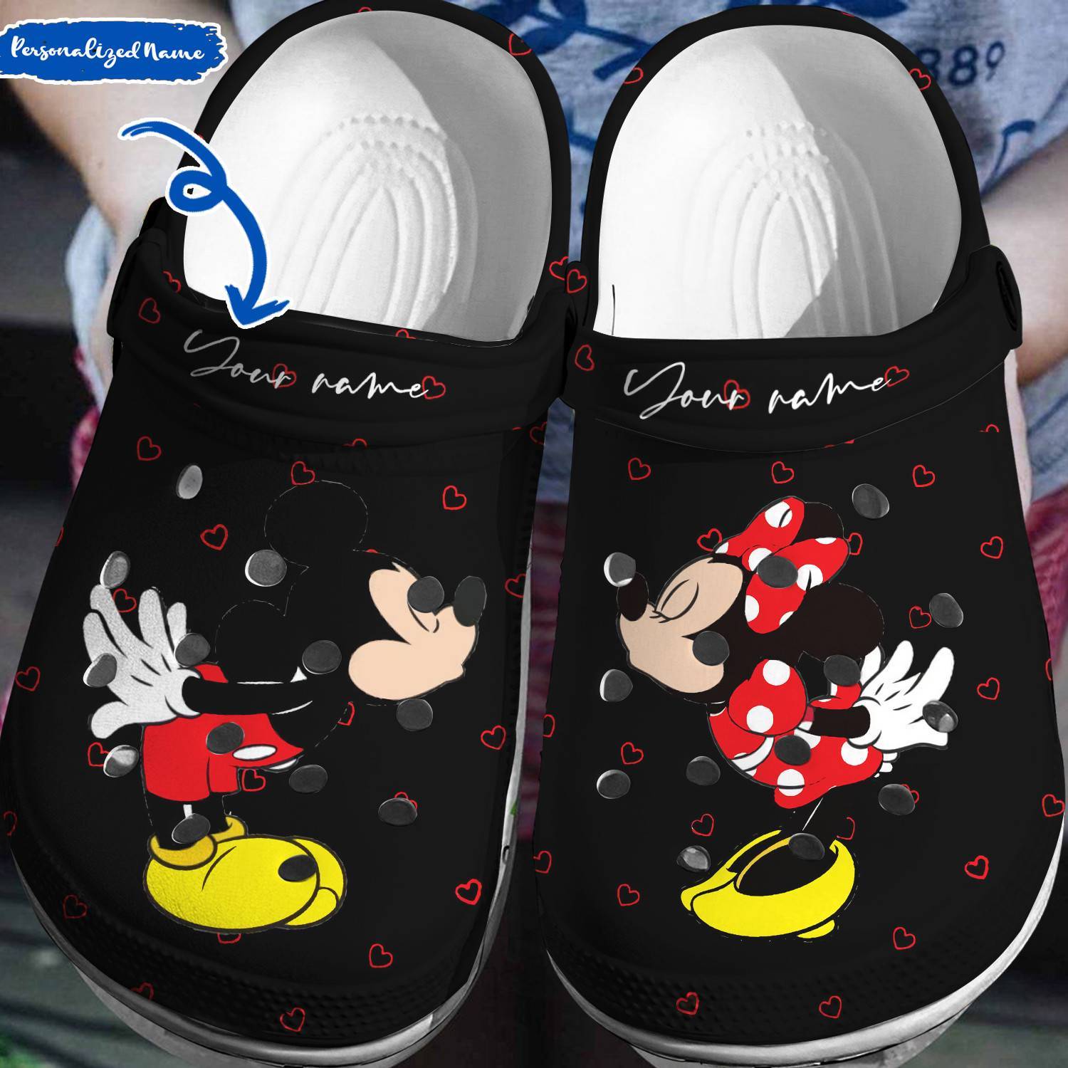 Customized Disney Style: Personalized Mickey Minnie Crocss 3D Clog Shoes