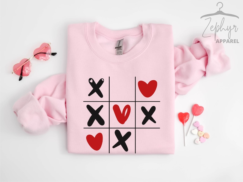 Cute Valentine Sweatshirt, Valentine Sweatshirt Gift, Tic Tac Heart Sweatshirt, Valentine Couple Sweatshirts, Gift for Valentine