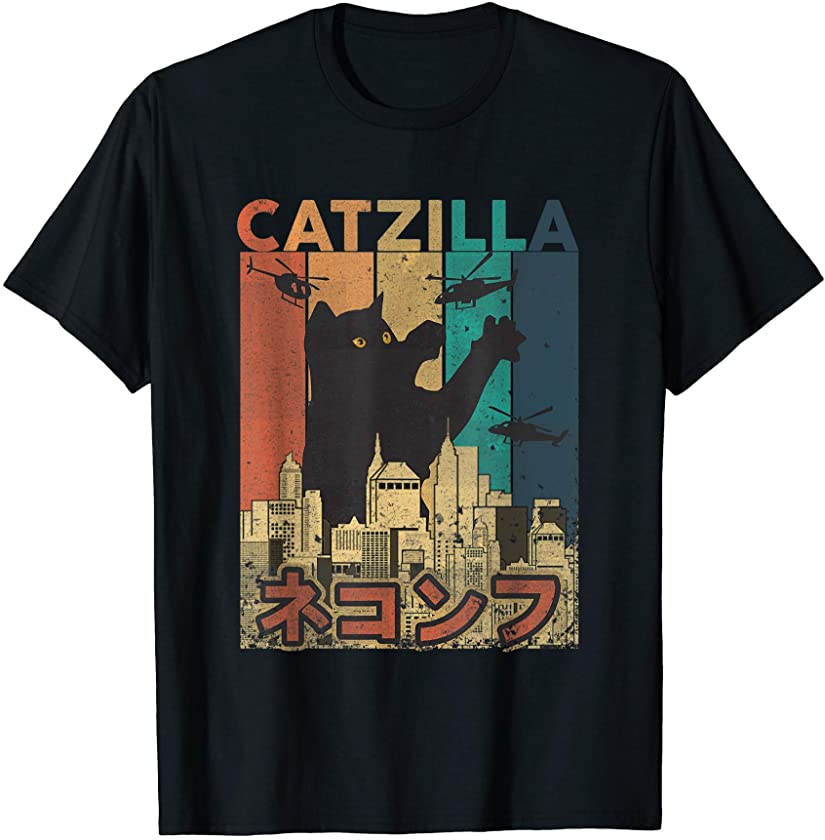 Vintage Catzilla Tee – Funny Kitten and Cat Tee T-Shirt