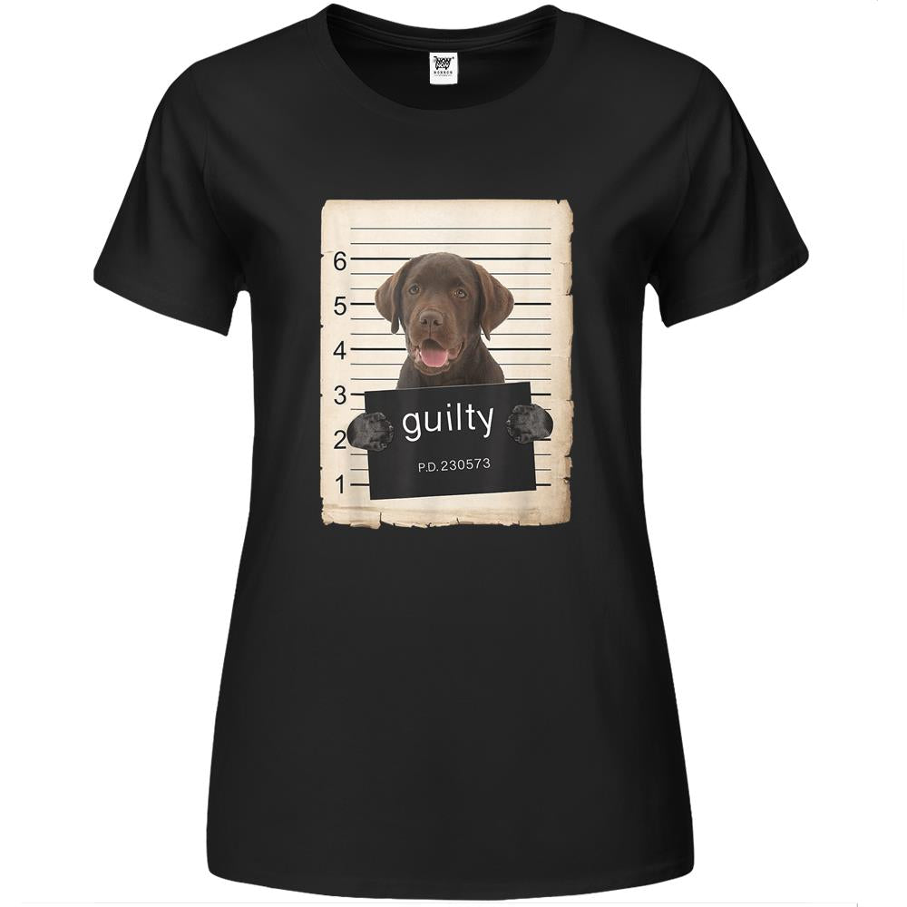 Chocolate Lab Labrador Dog Mug Shot Bad Dog Premium Womens T Shirts