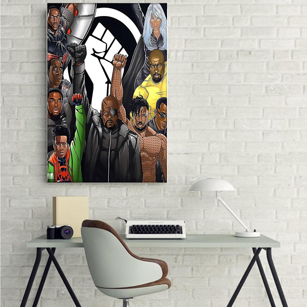 Black African Canvas Art Prints Trendy Afro Poster Prints Afro Girl African Man Pretty Ready To Hang Canvas Wall Art Decor