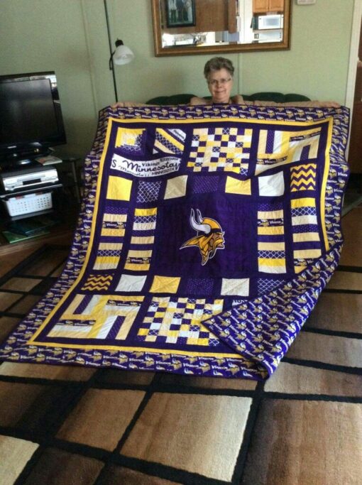 Minnesota Vikings Quilt Blanket Bh92