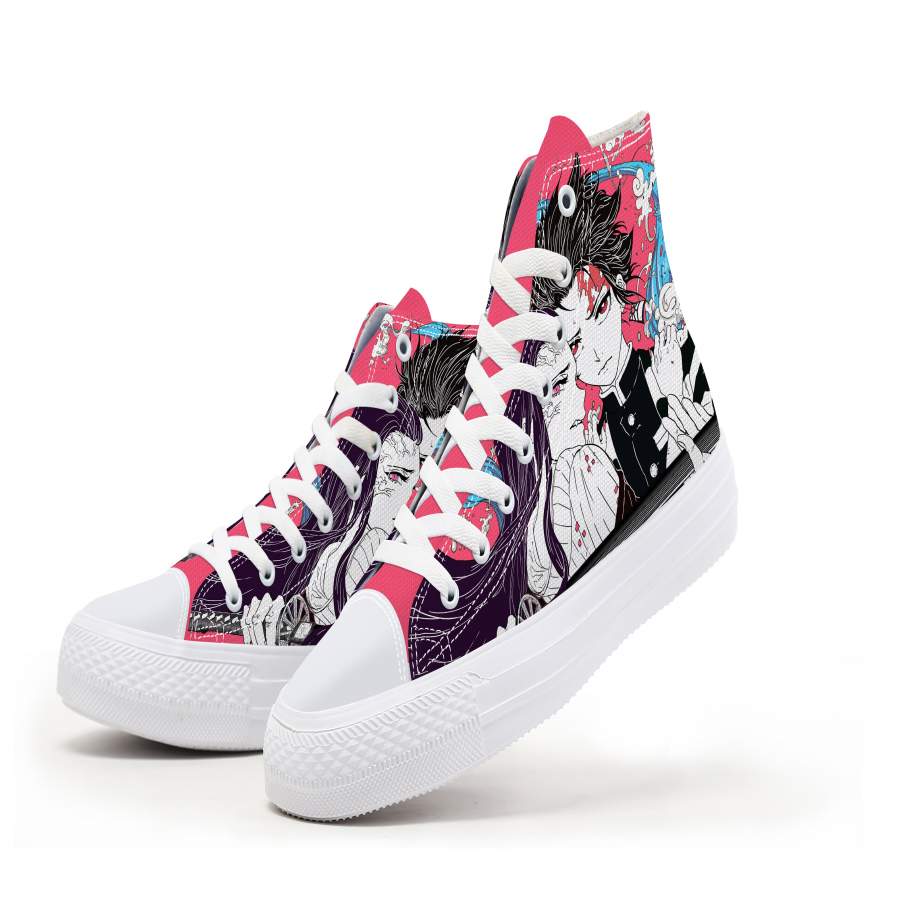 Tanjiro Nezuko Kamado Demon Duo Sneakers Demon Slayer Kimetsu No Yaiba ...