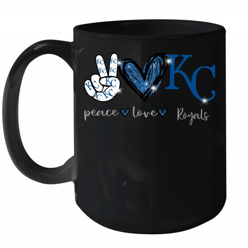 Peace Love Royals gift for Kansas City Royals Fans Ceramic Mug 15oz