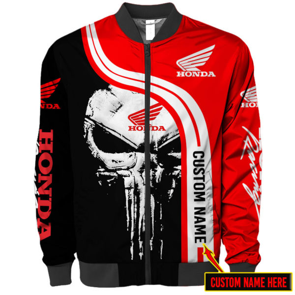 Custom Name Honda, Honda 3D Spring Autumn New Fashion Mens Casual Jacket Large Size Men Pilot Bomber Jacket Sc24