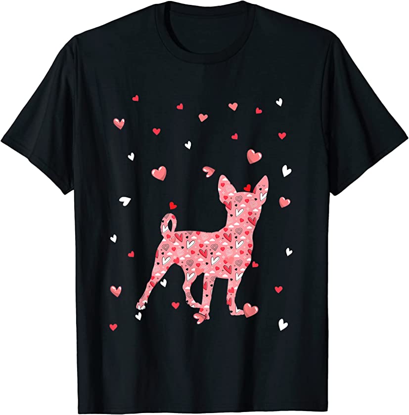 Valentines Day Love Hearts Chihuahua Dog Puppy Lover T-Shirt