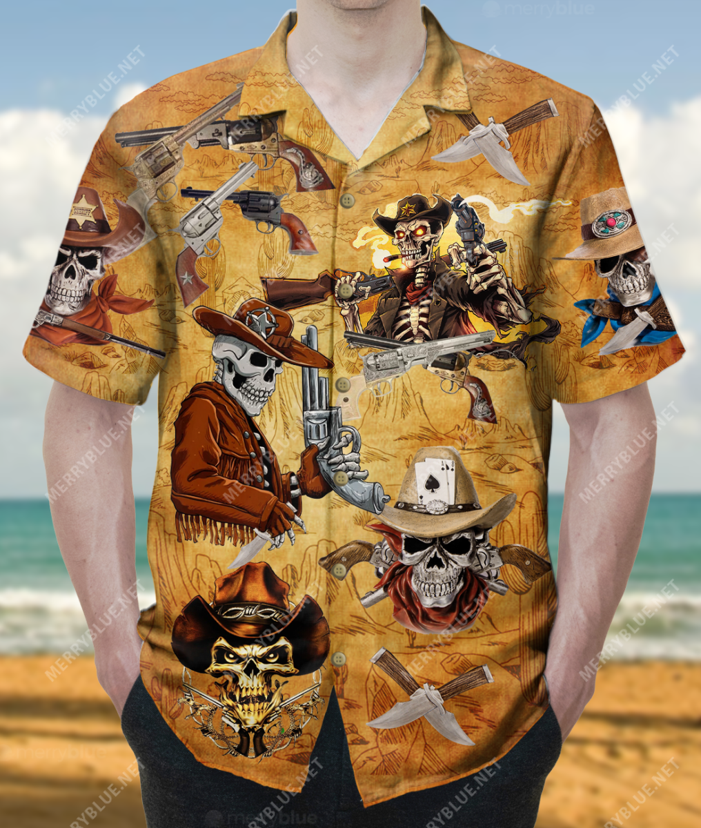 Beware The Cowboys Skull Unisex Hawaii Shirt Ha91242