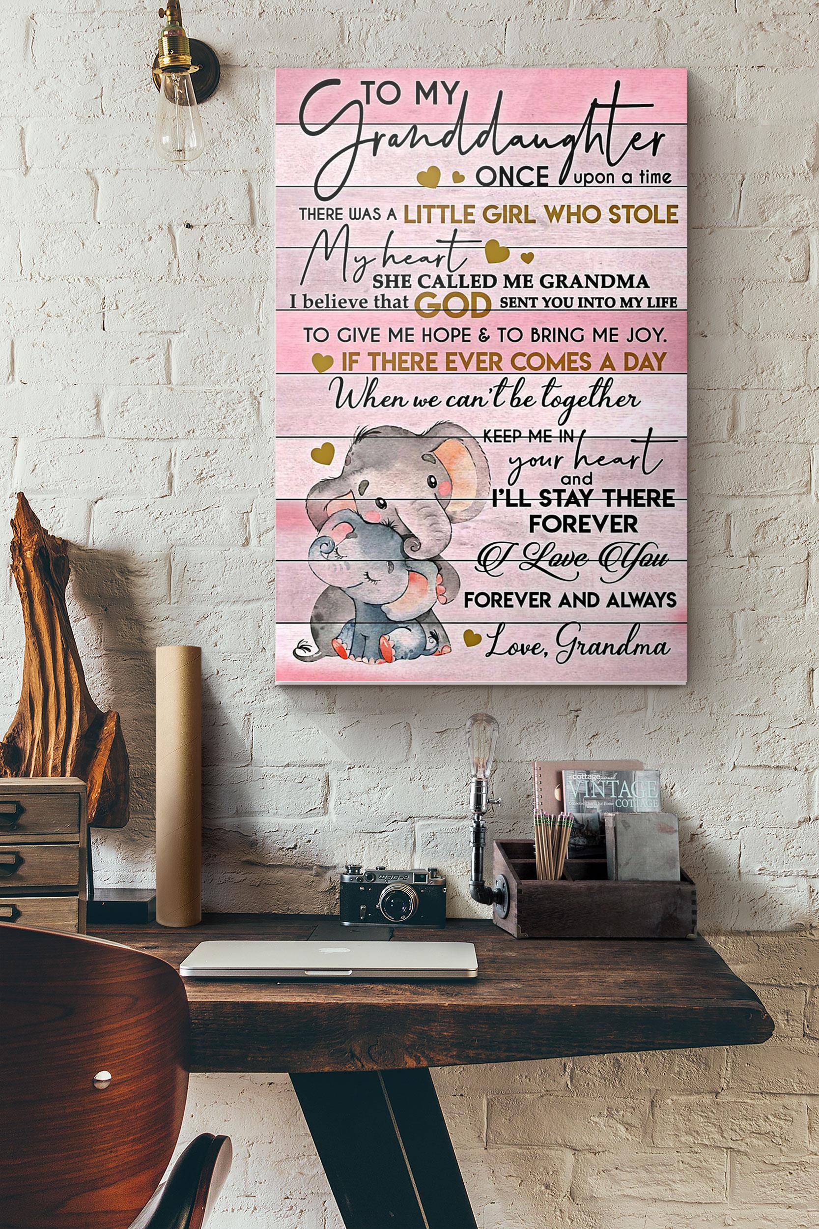 To My Granddaughter Elephant Poster