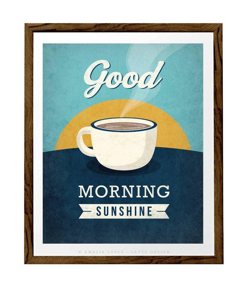 Poster Canvas Good Morning Sunshine, Gift For Coffee Lovers, Coffee Poster Wall Decor, Poster Gift Decor Home Decor Wall Art Visual Art