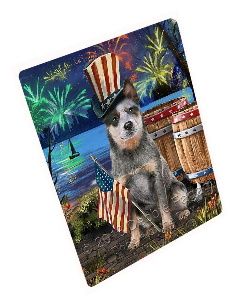 4Th Of July Independence Day Fireworks Blue Heeler Dog At The Lake Blanket Blnkt76008