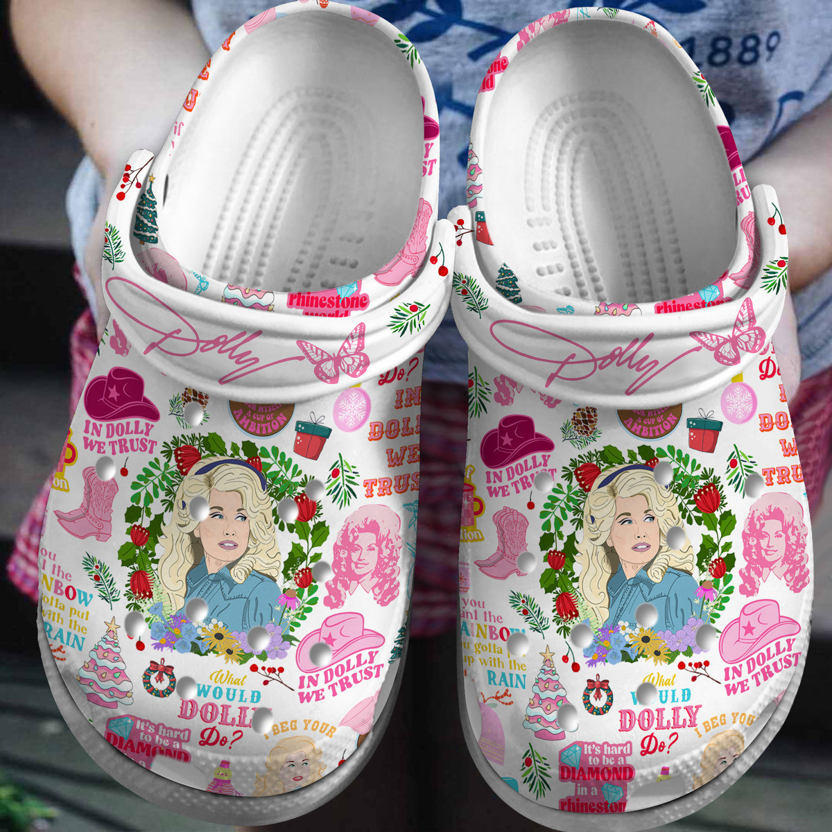 Dolly Parton Music Crocs Crocband Clogs Shoes Comfortable For Men Women and Kids 4