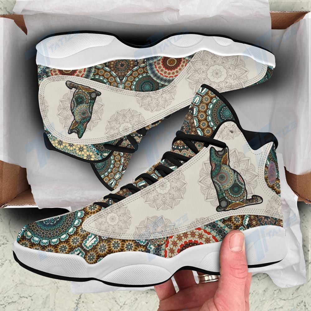 Mandala pattern cat 13 Sneakers XIII Shoes