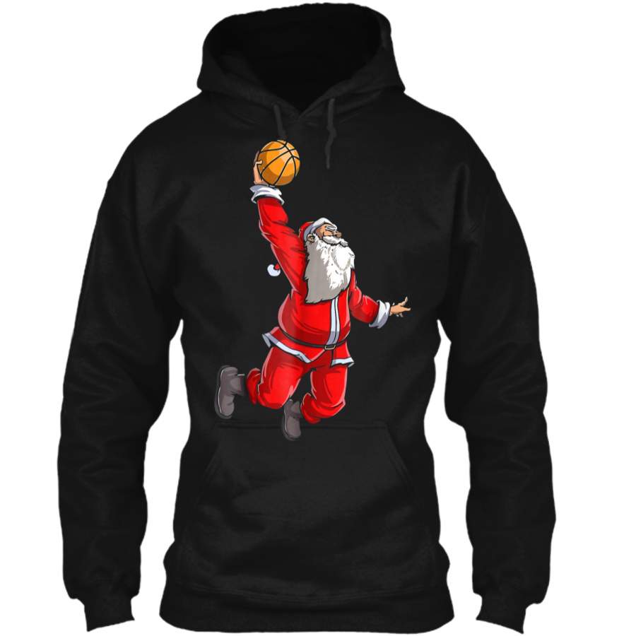 Santa  Slam Dunk Santa Basketball Christmas  Pullover Hoodie 8 oz