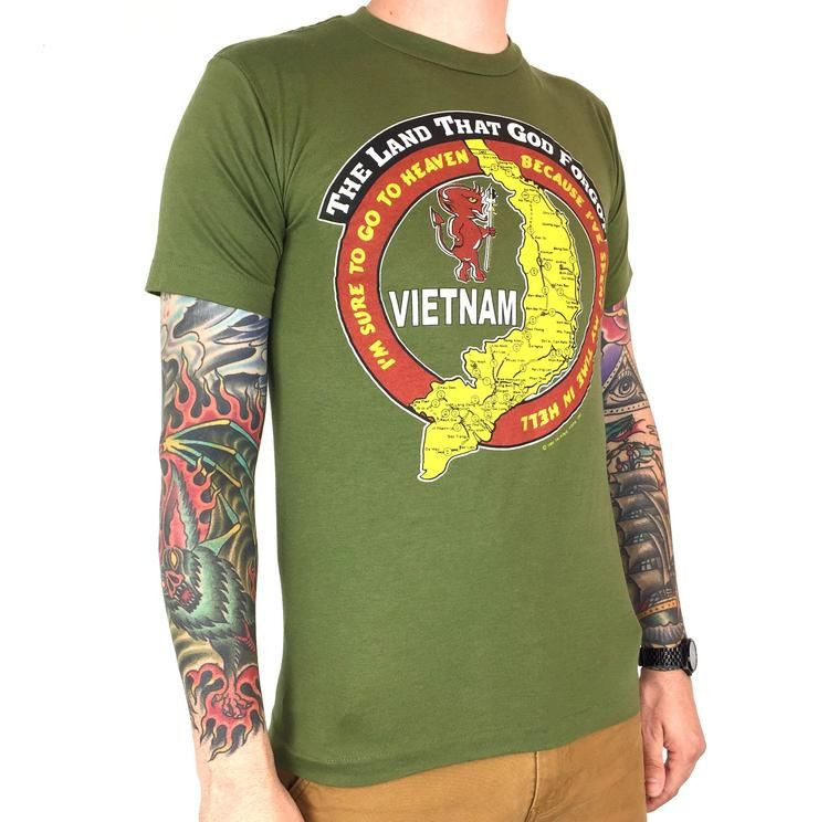 Rare Vintage 80S 1984 84 Vietnam The Land That God Forgot Diablo Military Army Single Stitch Graphic Shirt