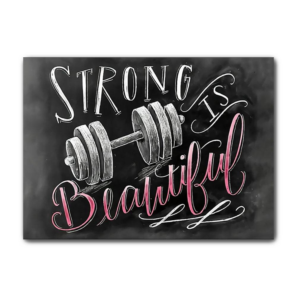 Poster Canvas Strong Is Beautiful Poster, Fitness, Gym Poster, Weightlifting, Gym Lovers Gift, Fitness Decor Gym Poster Wall Decor, Poster Gift Decor Home Decor Wall Art Visual Art