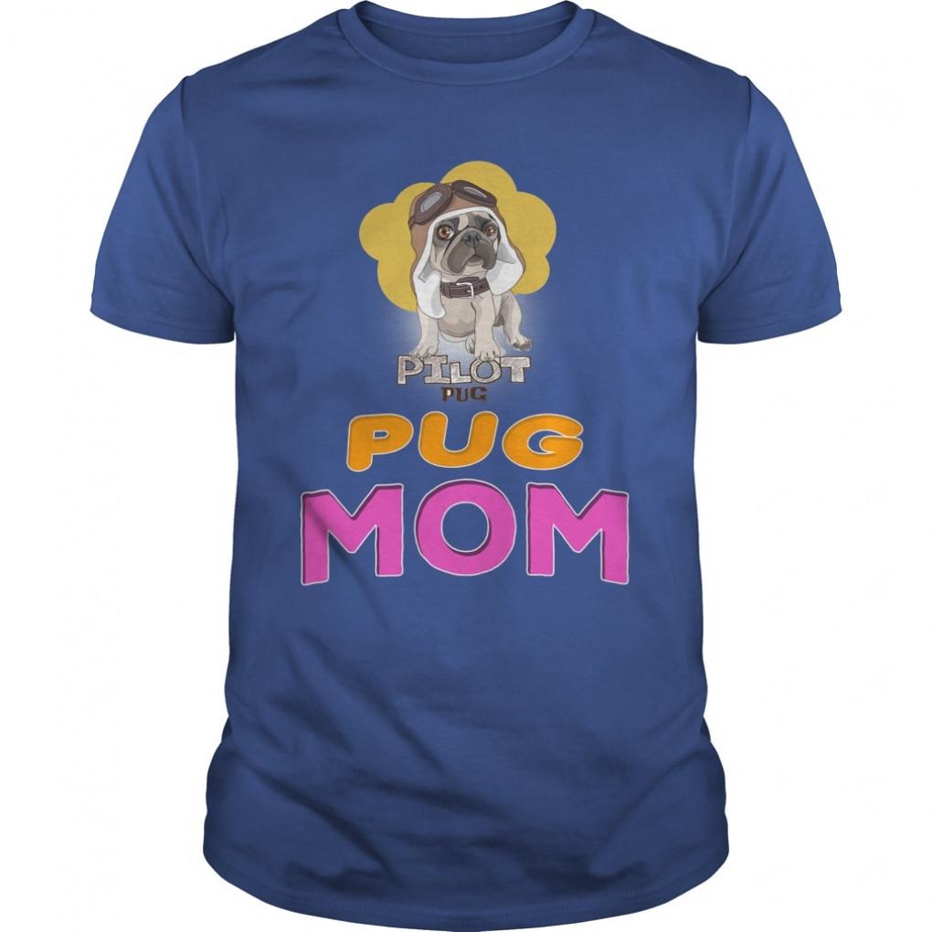 Puppy Pug In A Leather Pilot Dad Guys Tee 861725196